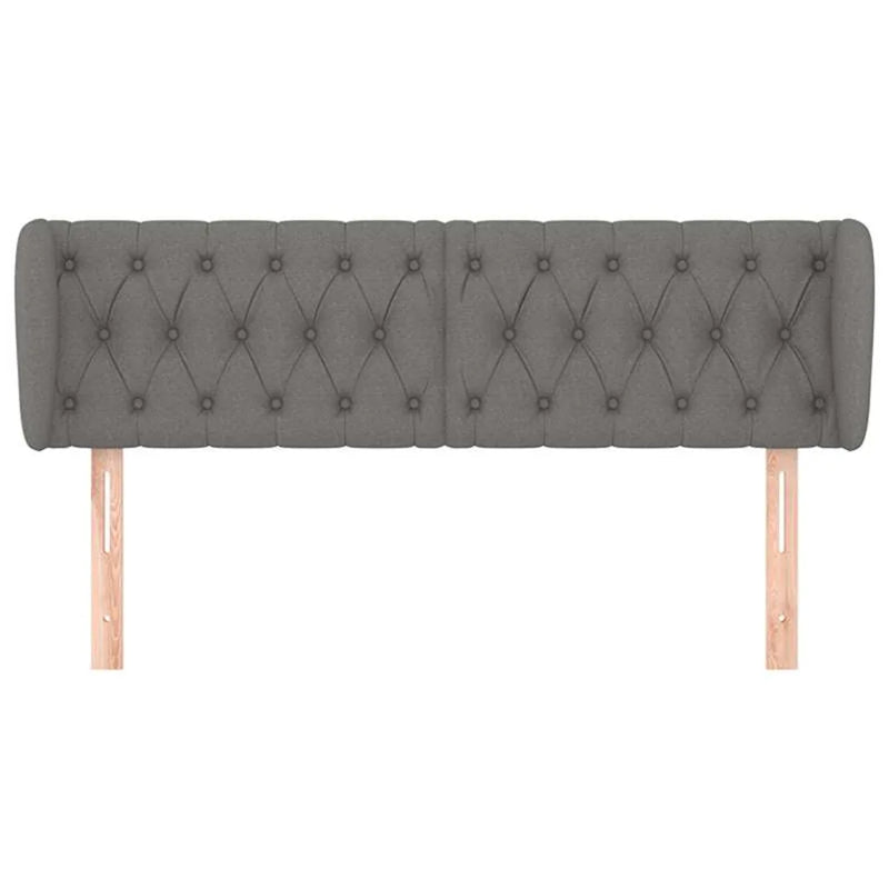 Headboard with Ears Dark Grey 163 cm Fabric