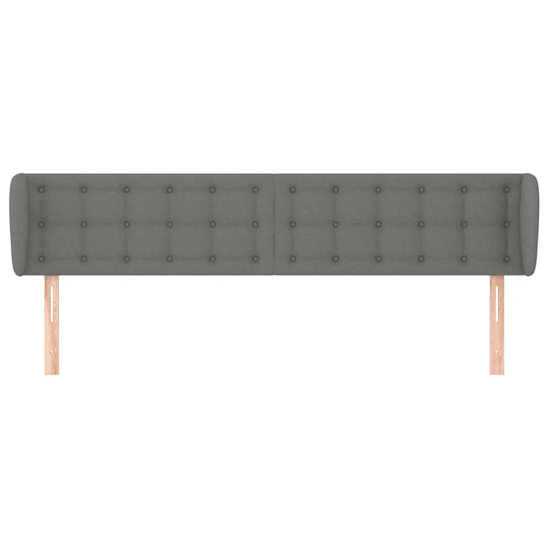 Headboard with Ears Dark Grey 163 cm Fabric