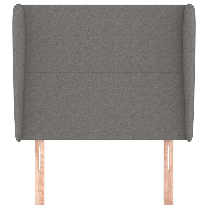 Headboard with Ears Dark Grey 103x23x118/128 cm Fabric