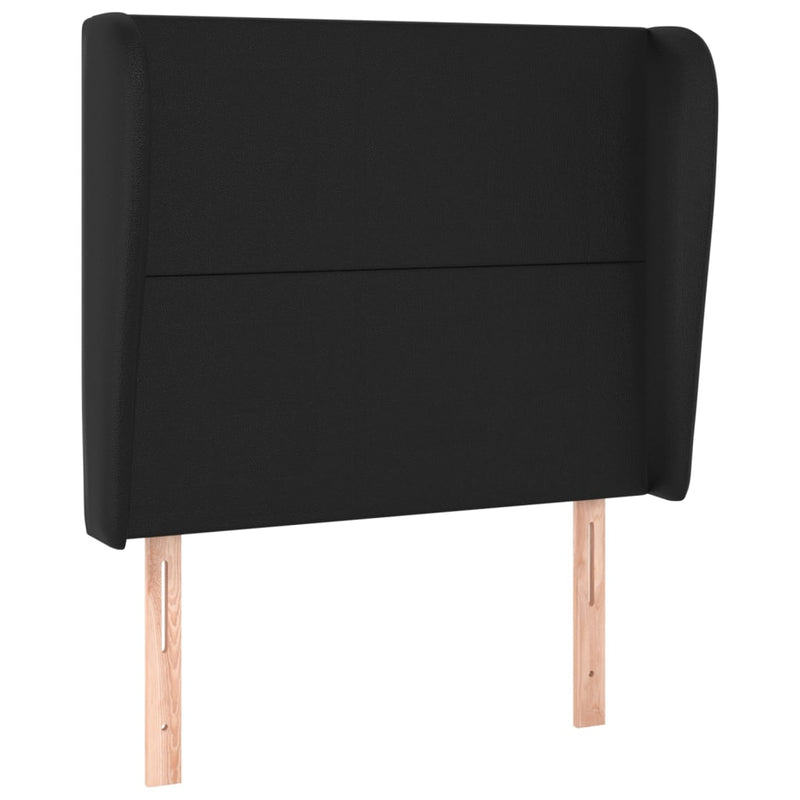 Headboard with Ears Black 103x23x118/128 cm Faux Leather