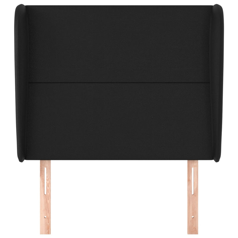 Headboard with Ears Black 103x23x118/128 cm Faux Leather