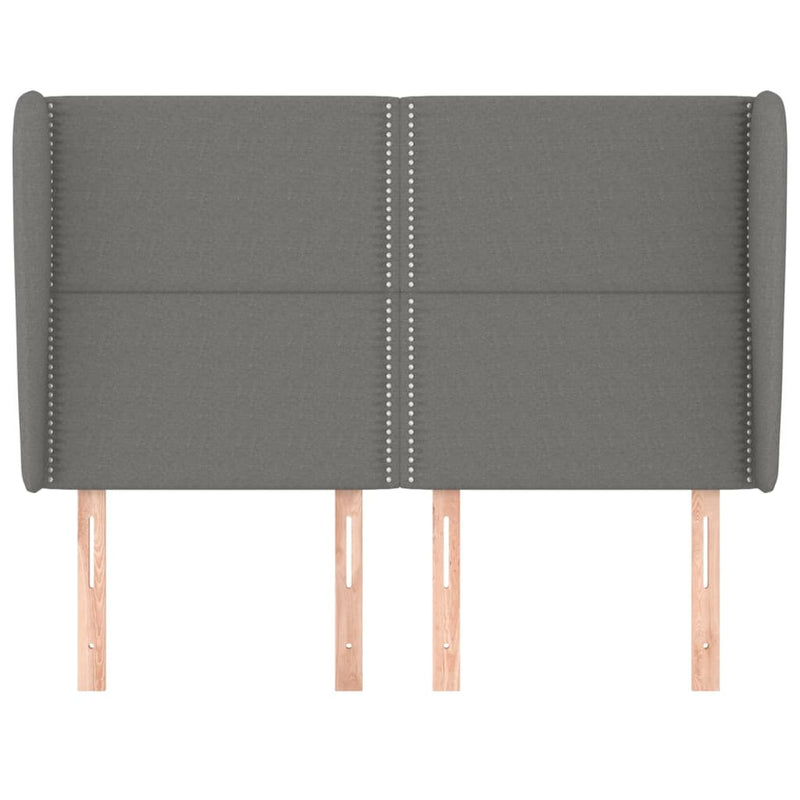vidaXL Headboard with Ears Dark Grey 147 cm Fabric