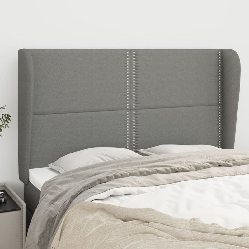 vidaXL Headboard with Ears Dark Grey 147 cm Fabric