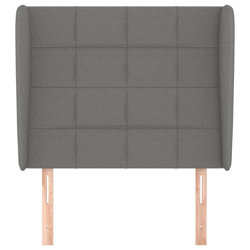 vidaXL Headboard with Ears Dark Grey 83 cm Fabric