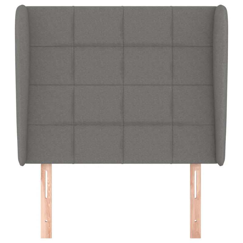 Headboard with Ears Dark Grey 103 cm Fabric