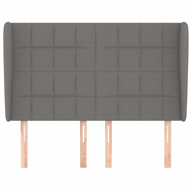 Headboard with Ears Dark Grey 147 cm Fabric