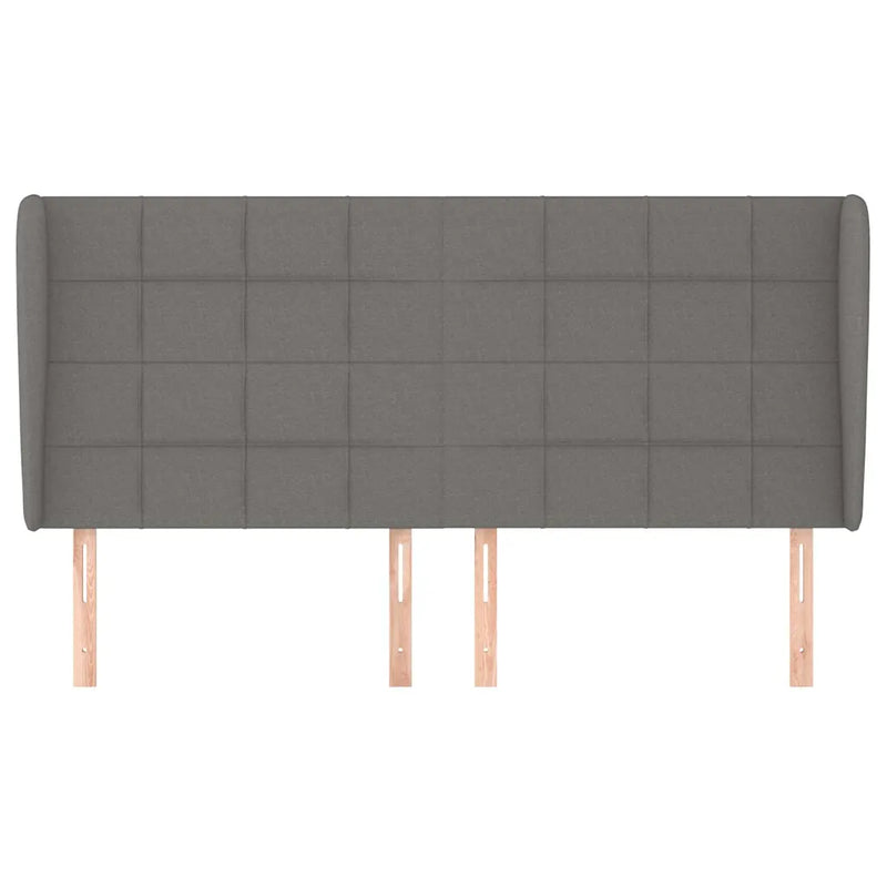 Headboard with Ears Dark Grey 203 cm Fabric
