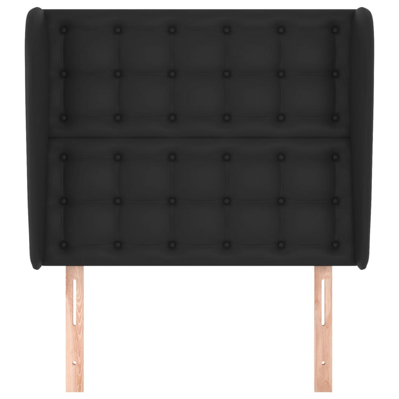 Headboard with Ears Black 103 cm Faux Leather