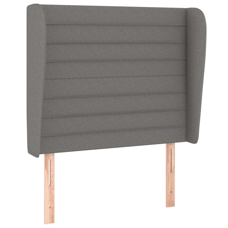 Headboard with Ears Dark Grey 103 cm Fabric