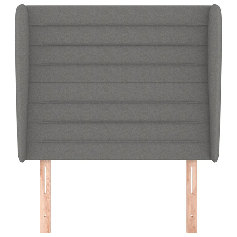 Headboard with Ears Dark Grey 103 cm Fabric