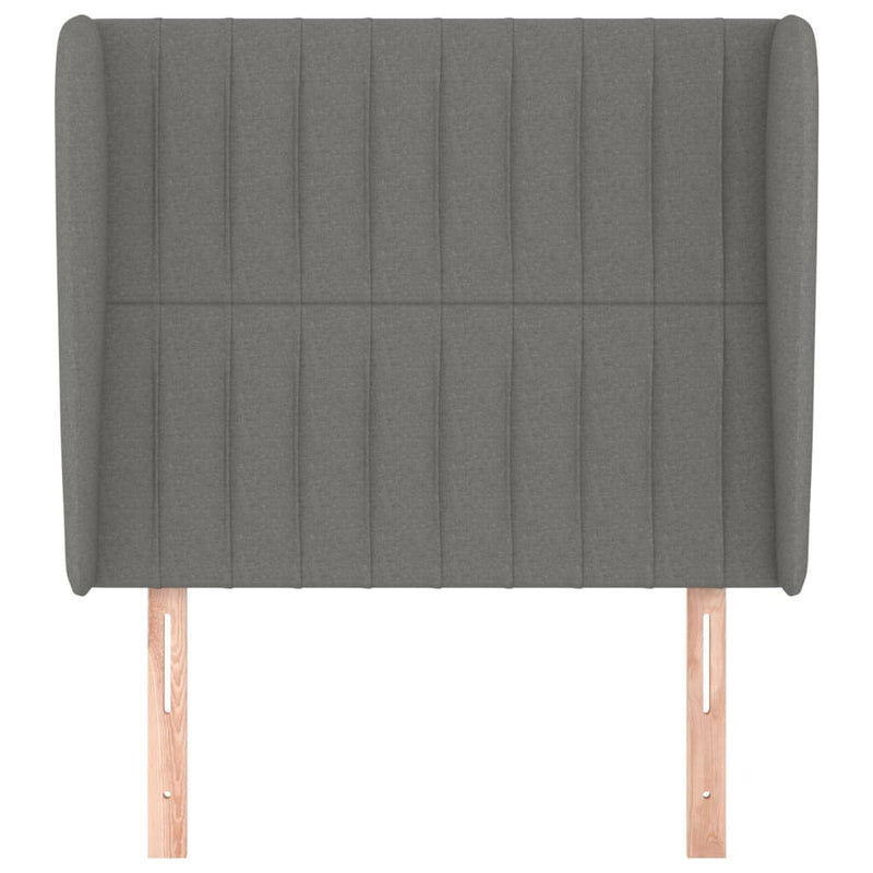 Headboard with Ears Dark Grey 103x23x118/128 cm Fabric