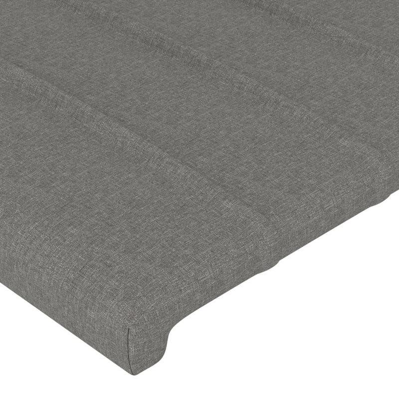 Headboard with Ears Dark Grey 103x23x118/128 cm Fabric