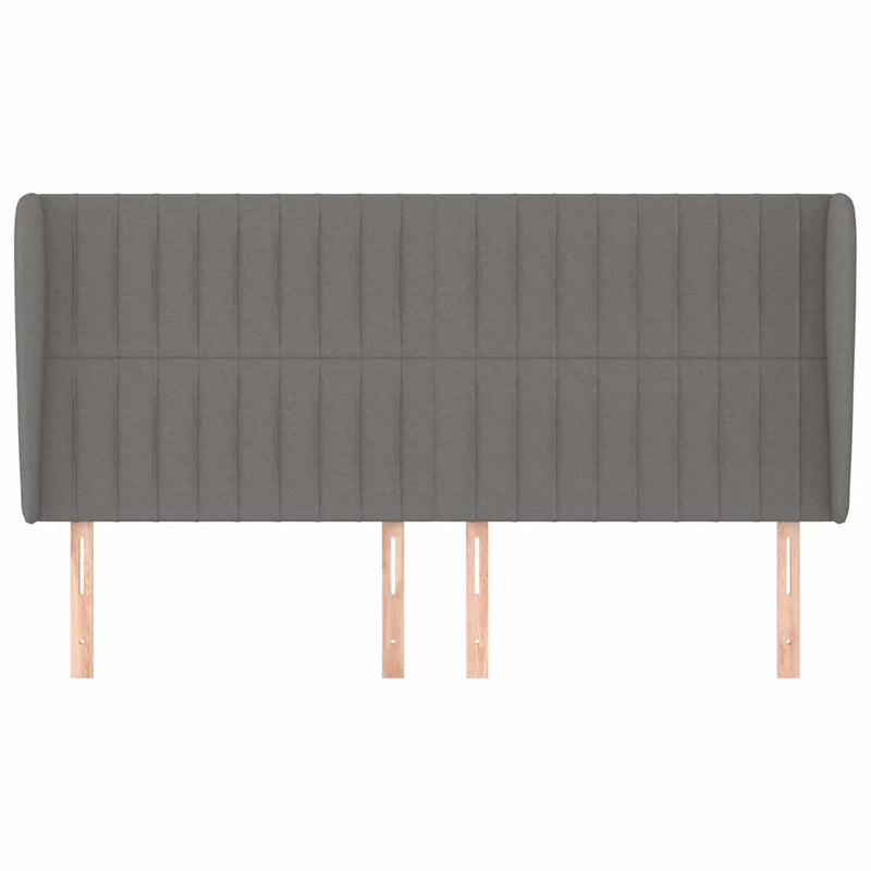 Headboard with Ears Dark Grey 203 cm Fabric