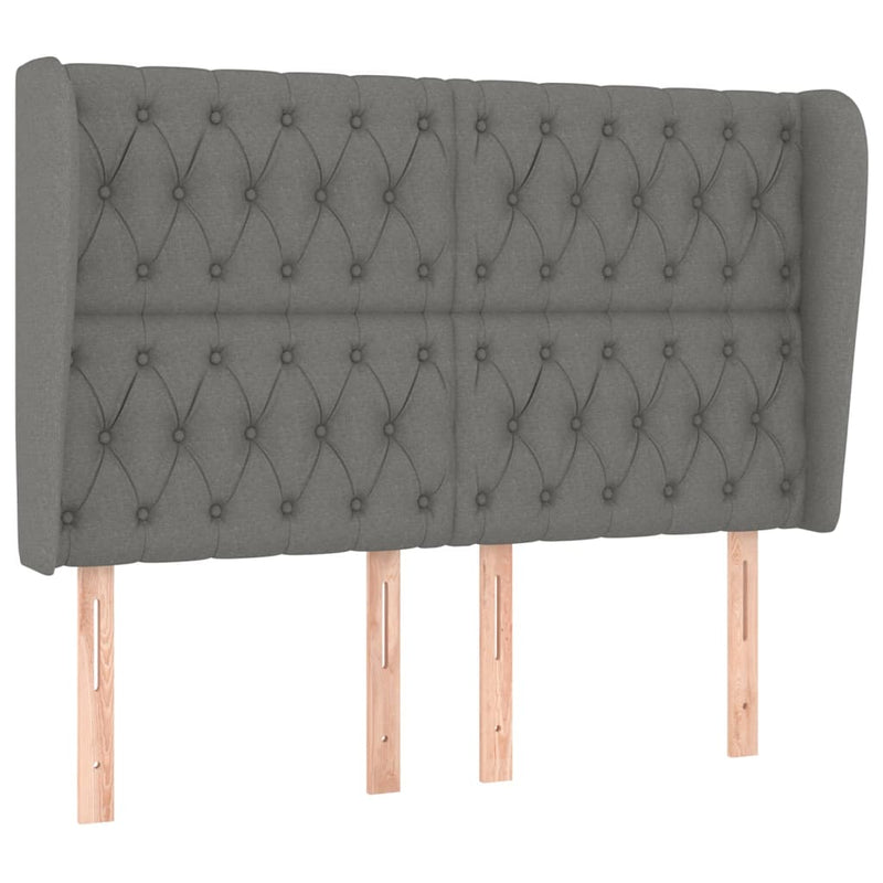 vidaXL Headboard with Ears Dark Grey 147 cm Fabric