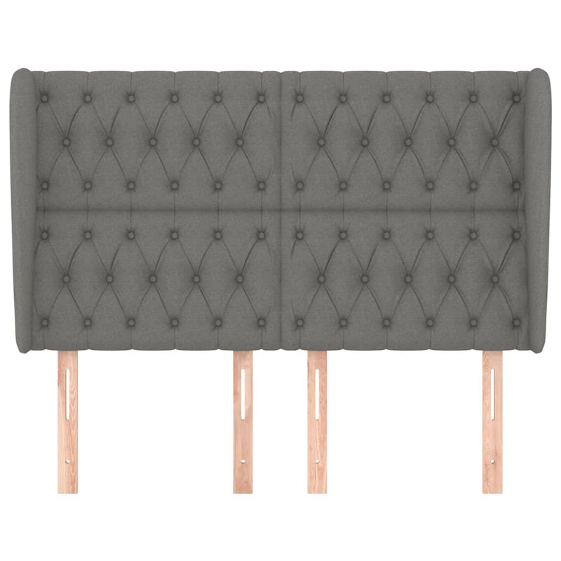 vidaXL Headboard with Ears Dark Grey 147 cm Fabric
