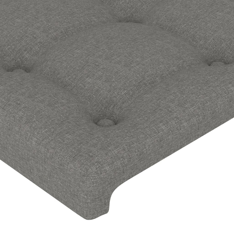 vidaXL Headboard with Ears Dark Grey 163x23x118/128 cm Fabric