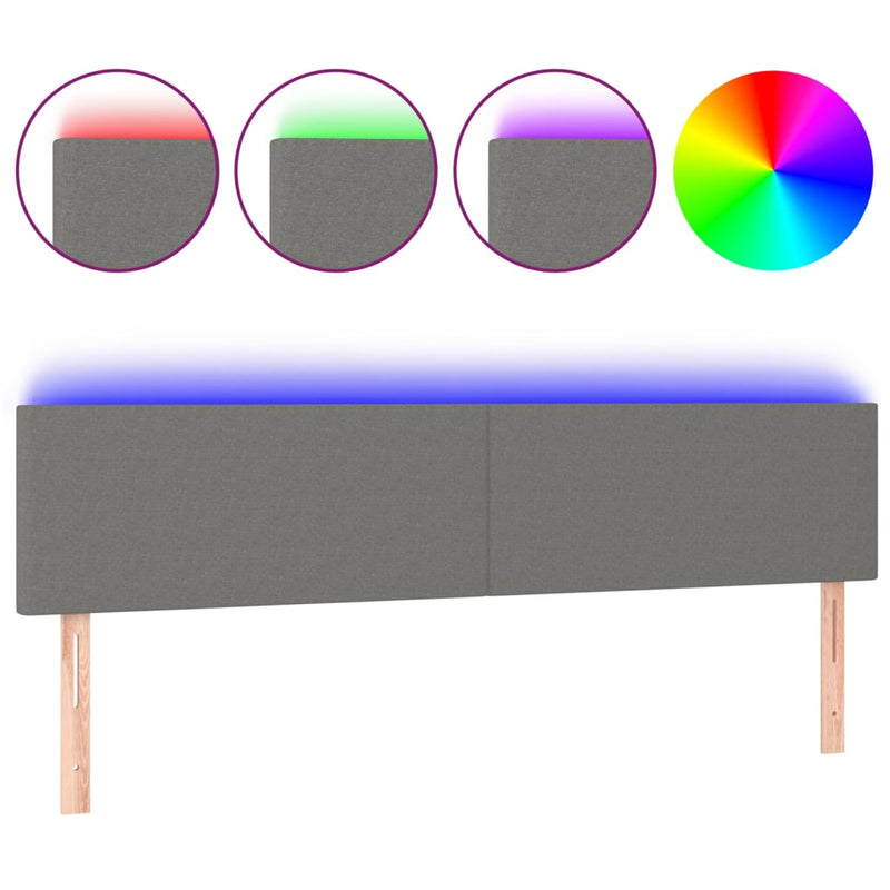 vidaXL LED Headboard Dark Grey 160 cm Fabric