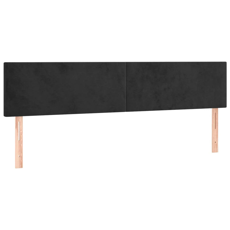 LED Headboard Black 160 cm Velvet