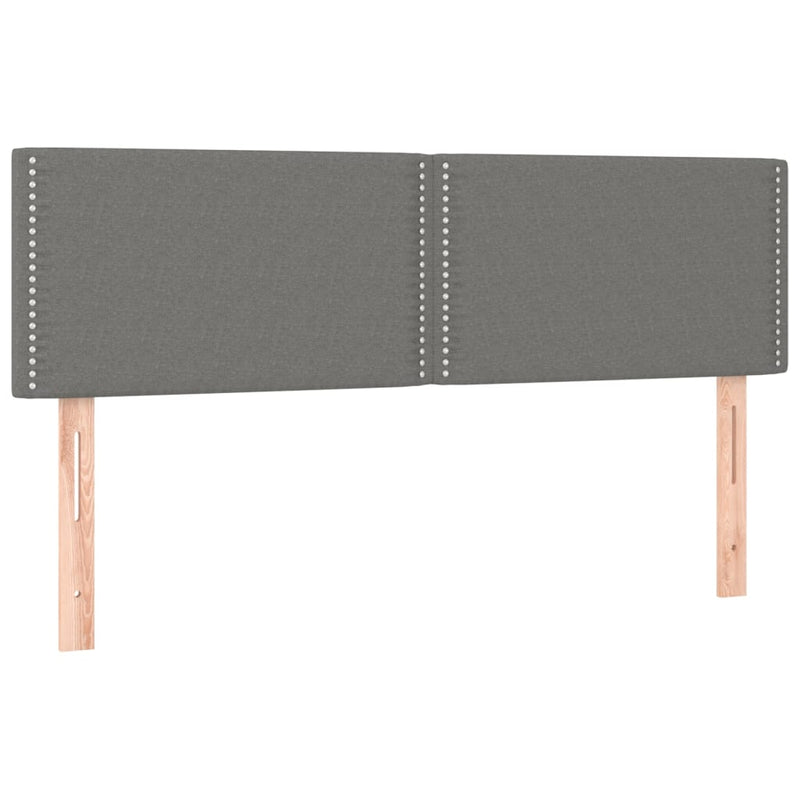 LED Headboard Dark Grey 144x5x78/88 cm Fabric