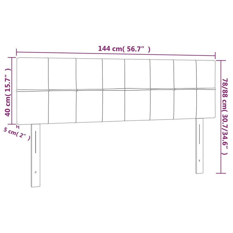 vidaXL LED Headboard Dark Grey 144 cm Fabric