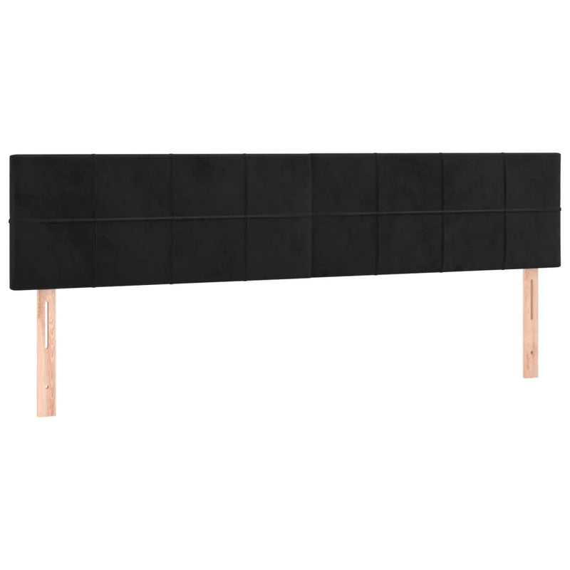 LED Headboard Black 160 cm Velvet