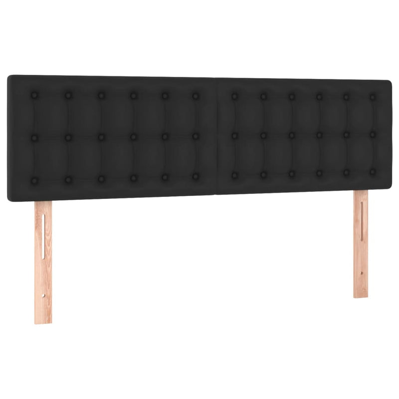 vidaXL LED Headboard Black 144x5x78/88 cm Faux Leather