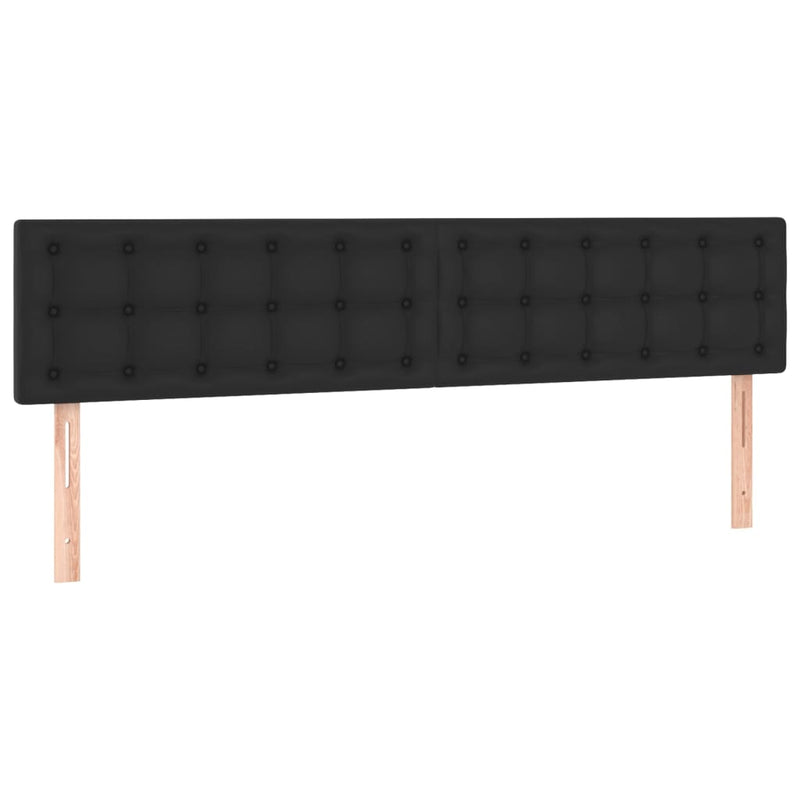 LED Headboard Black 200 cm Faux Leather