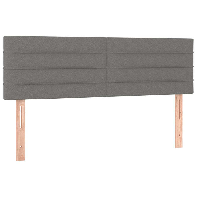 LED Headboard Dark Grey 144x5x78/88 cm Fabric