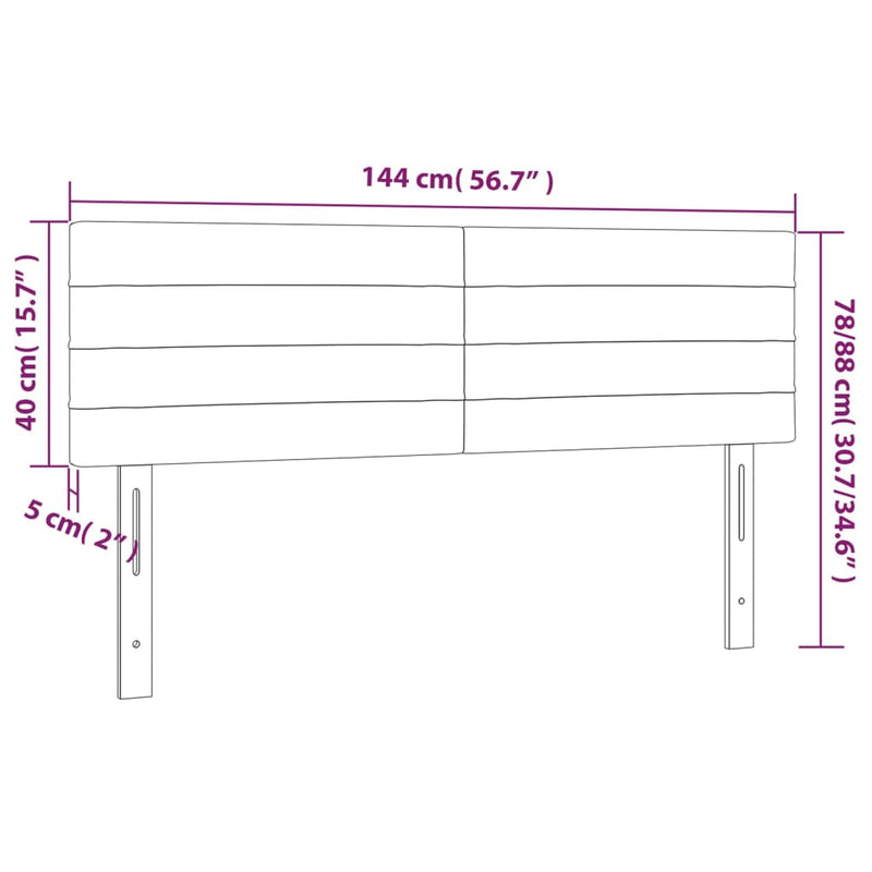 vidaXL LED Headboard Dark Grey 144 cm Fabric