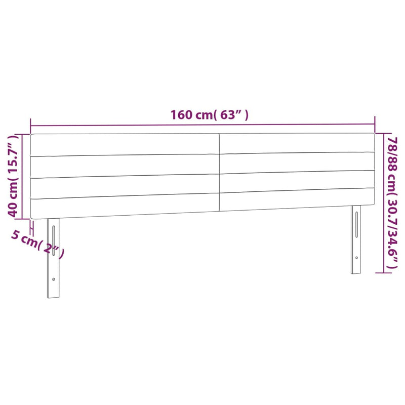 vidaXL LED Headboard Dark Grey 160 cm Fabric