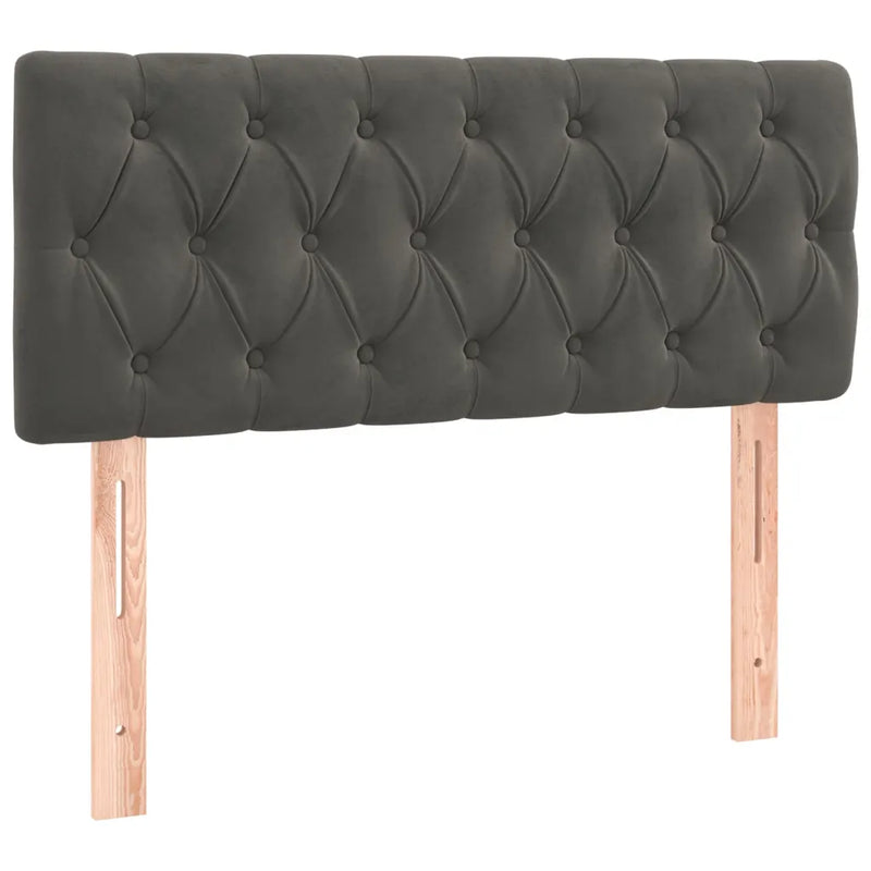 LED Headboard Dark Grey 100 cm Velvet