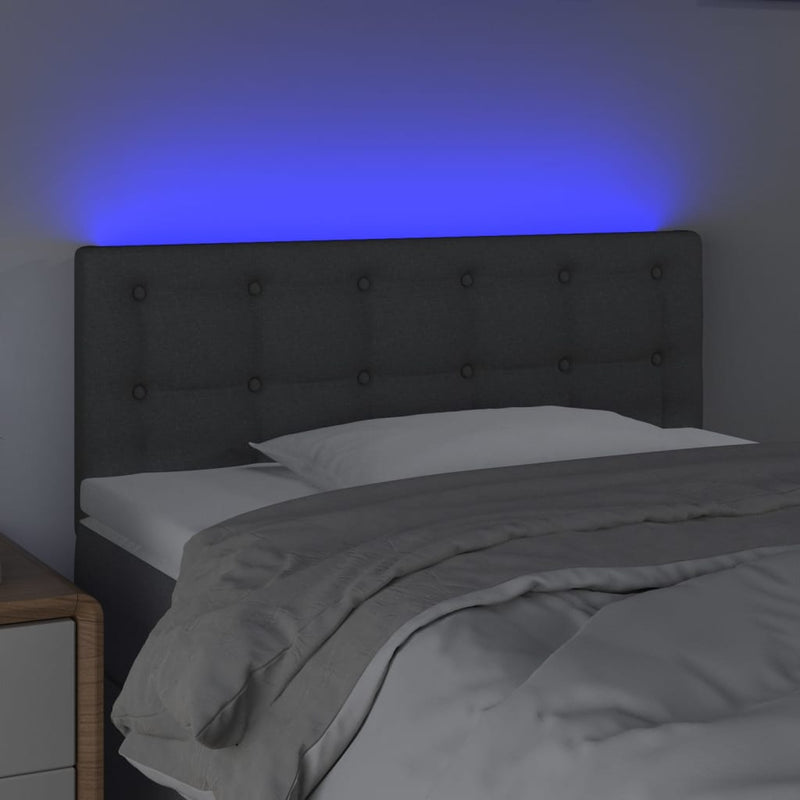 vidaXL LED Headboard Dark Grey 100 cm Fabric