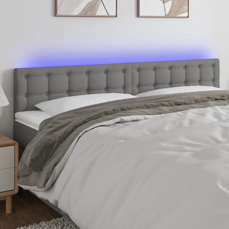 vidaXL LED Headboard Dark Grey 160 cm Fabric