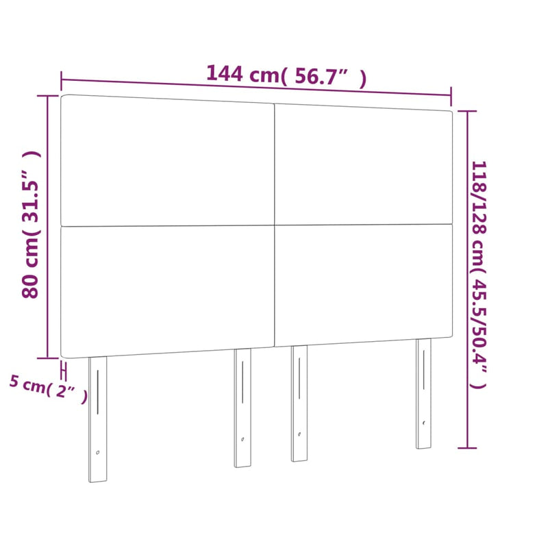 vidaXL LED Headboard Dark Grey 144 cm Fabric