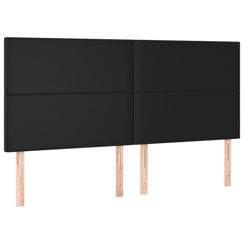 vidaXL LED Headboard Black 160x5x118/128 cm Faux Leather