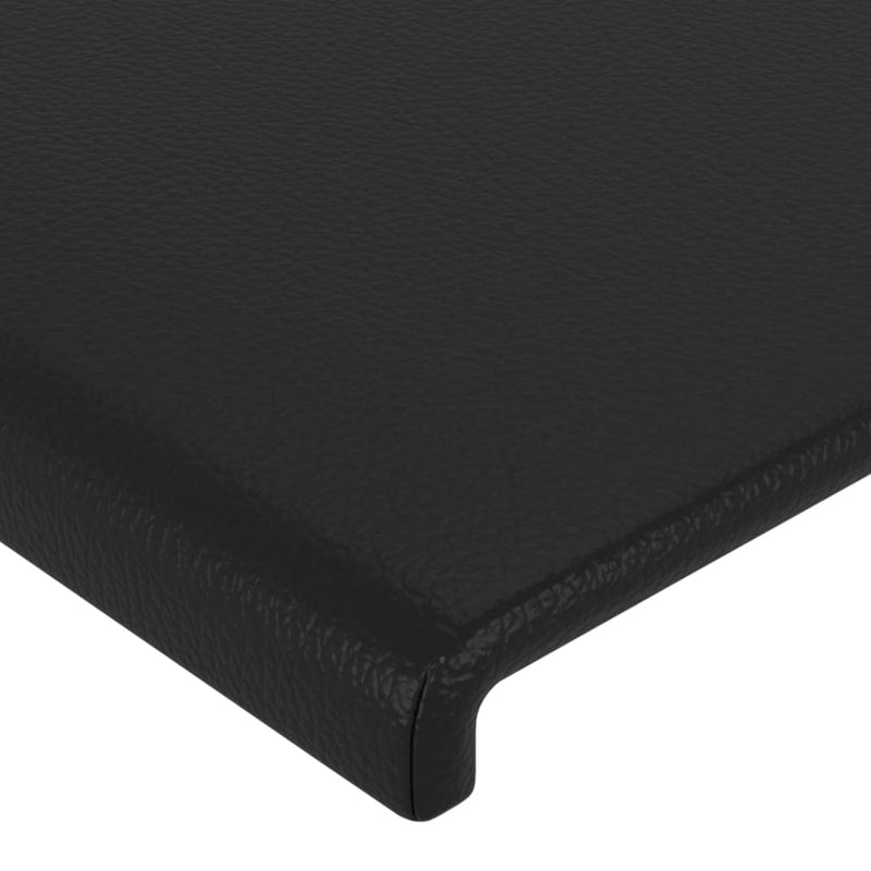 vidaXL LED Headboard Black 160x5x118/128 cm Faux Leather