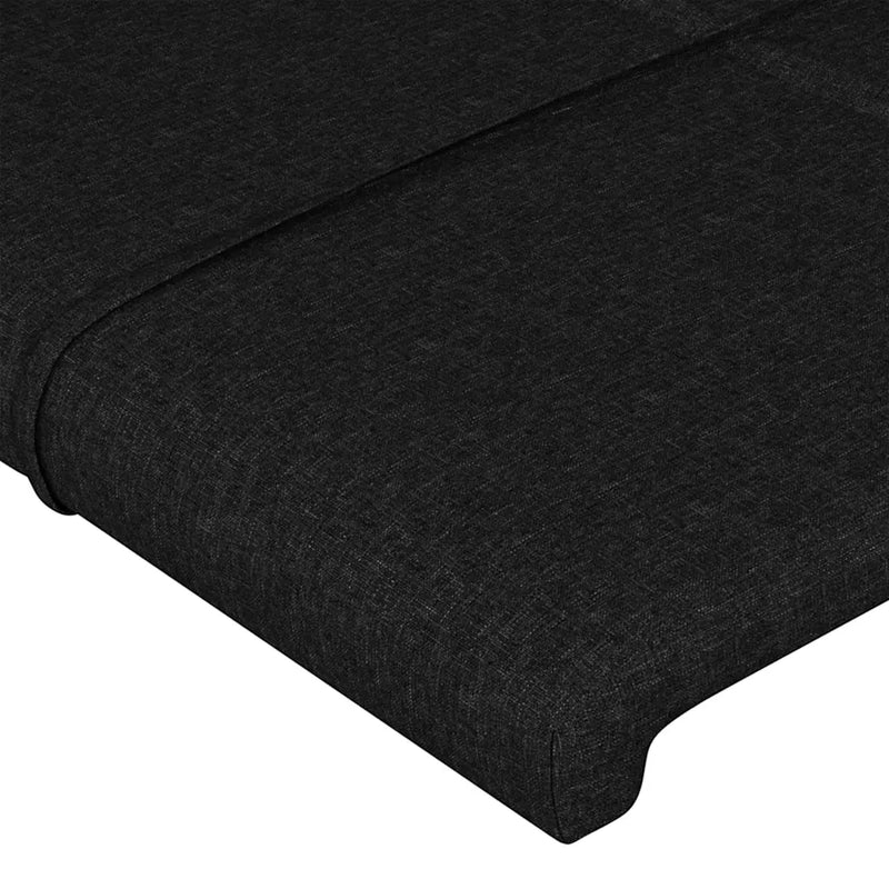 LED Headboard Black 160 cm Fabric