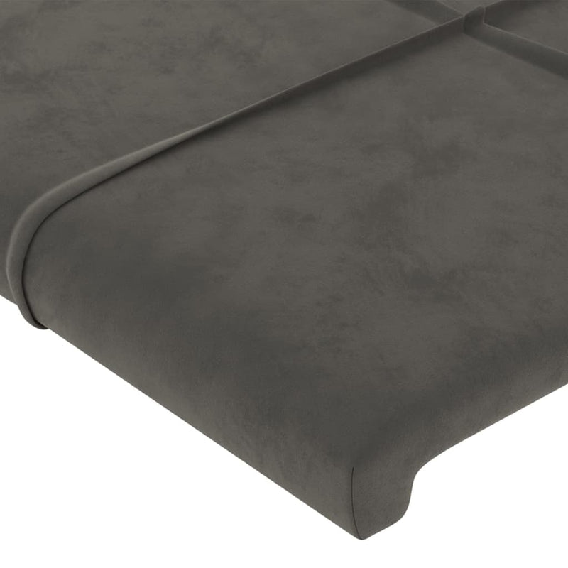 LED Headboard Dark Grey 80 cm Velvet