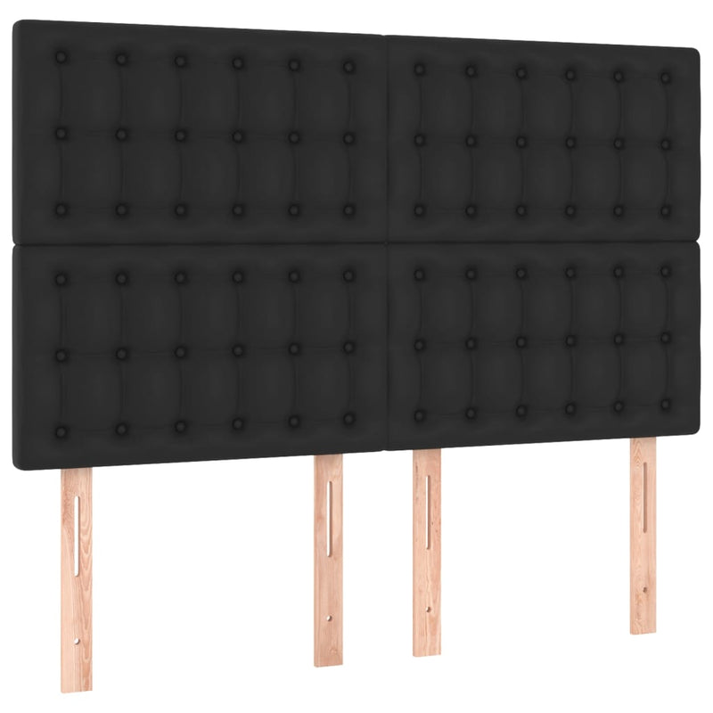vidaXL LED Headboard Black 144 cm Faux Leather
