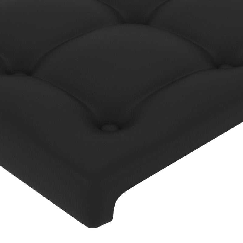 vidaXL LED Headboard Black 144 cm Faux Leather