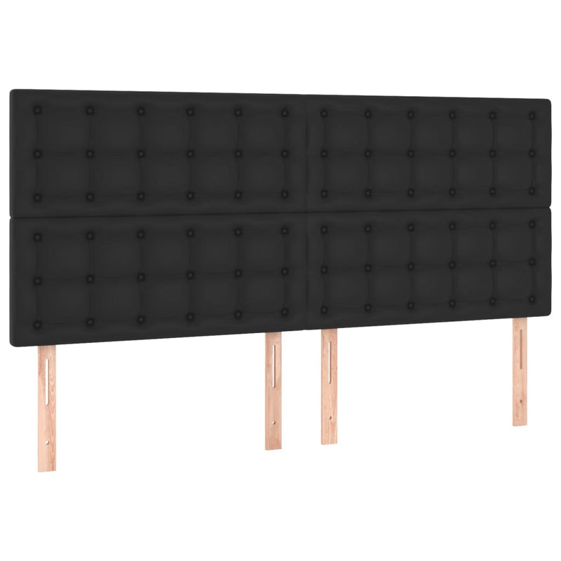 vidaXL LED Headboard Black 160 cm Faux Leather