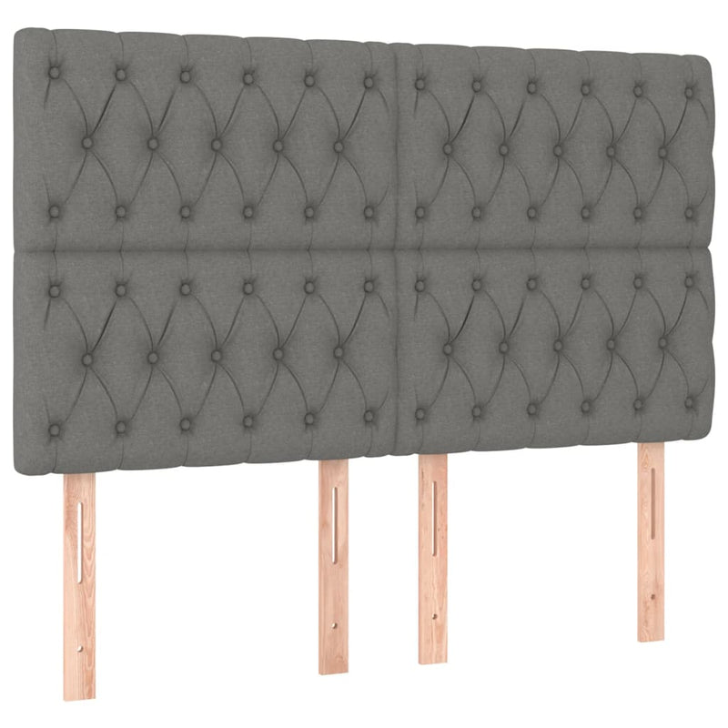 vidaXL LED Headboard Dark Grey 144 cm Fabric