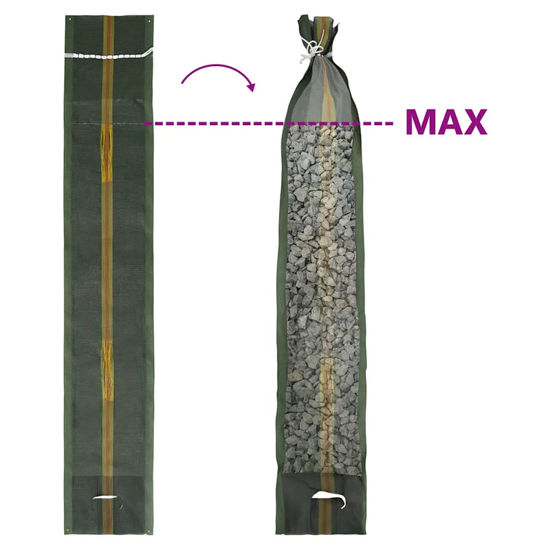 Sandbags 10 pcs Dark Green 103x25 cm HDPE