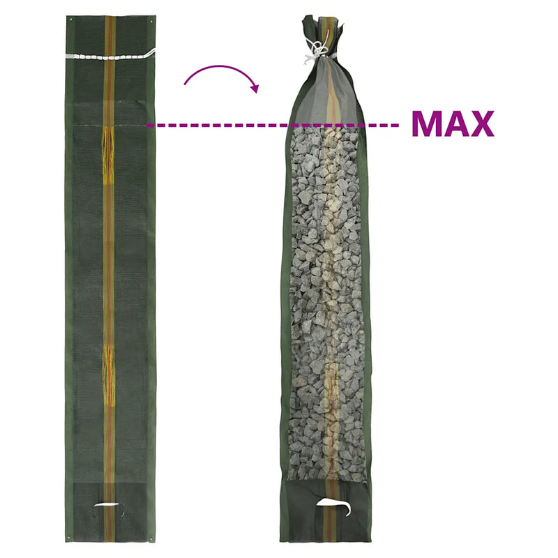 Sandbags 50 pcs Dark Green 103x25 cm HDPE