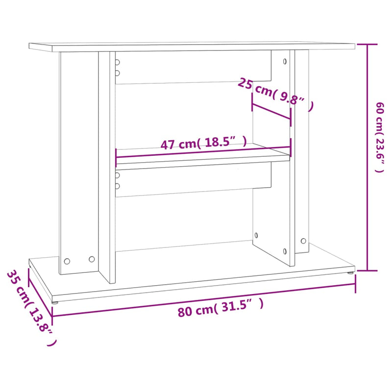 vidaXL Aquarium Stand White 80x35x60 cm Engineered Wood