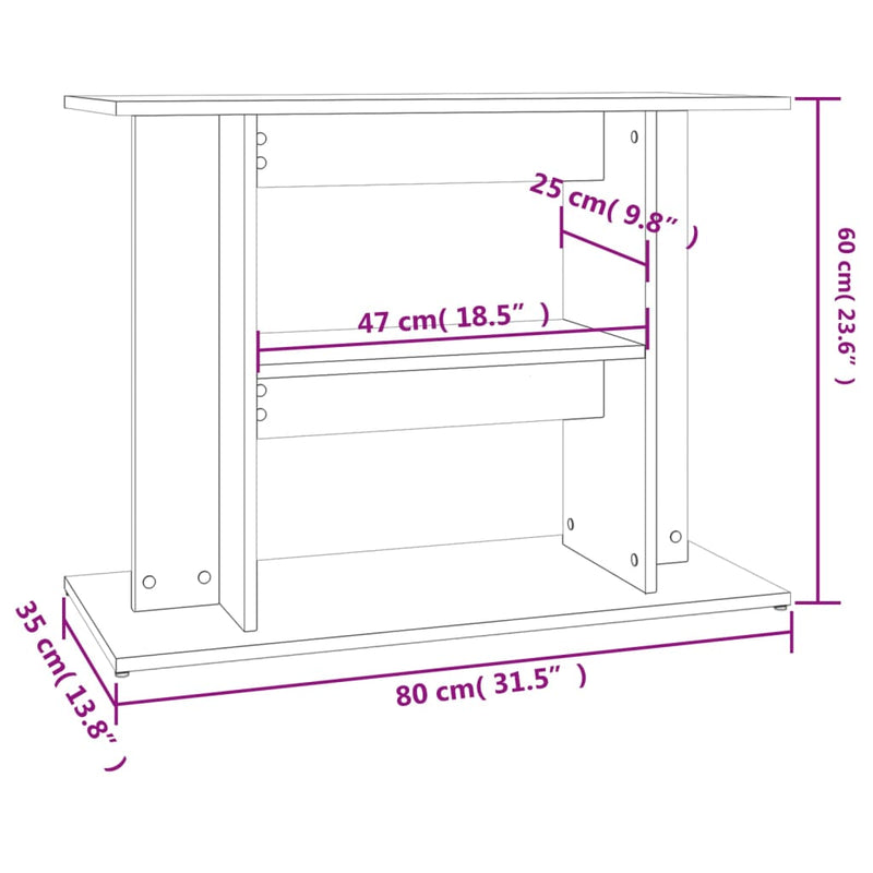 vidaXL Aquarium Stand Sonoma Oak 80x35x60 cm Engineered Wood