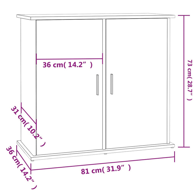 vidaXL Aquarium Stand White 81x36x73 cm Engineered Wood