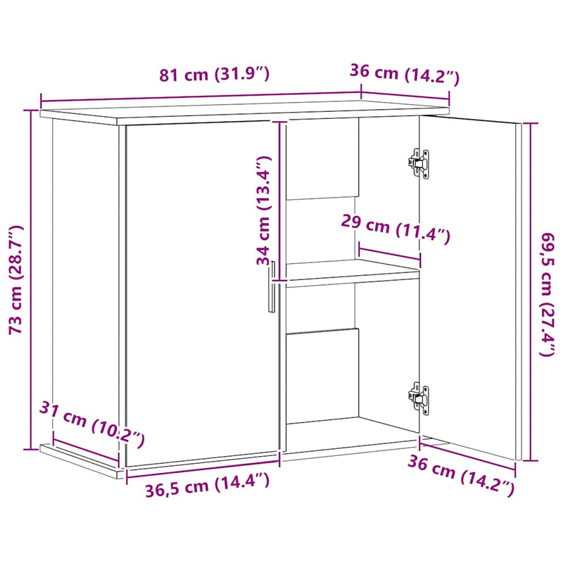 vidaXL Aquarium Stand Sonoma Oak 81x36x73 cm Engineered Wood
