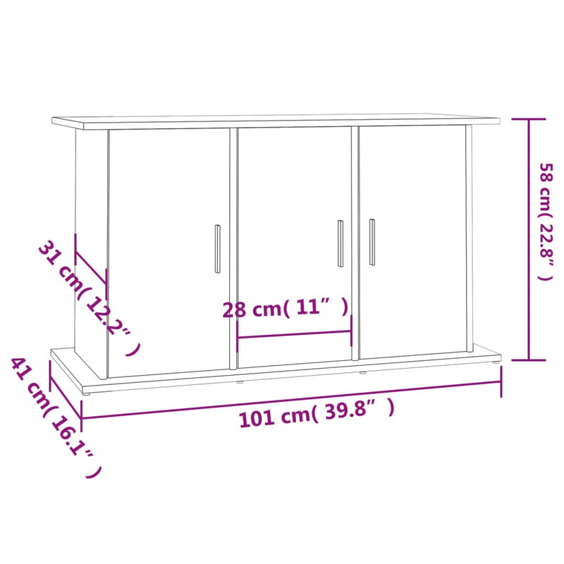 vidaXL Aquarium Stand White 101x41x58 cm Engineered Wood