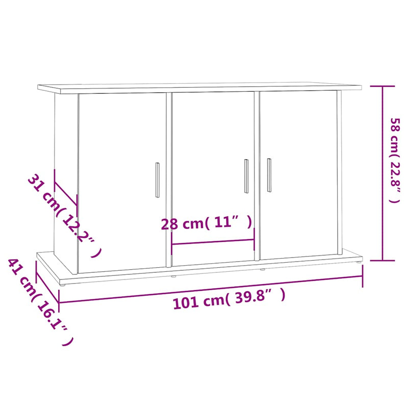 vidaXL Aquarium Stand Sonoma Oak 101x41x58 cm Engineered Wood